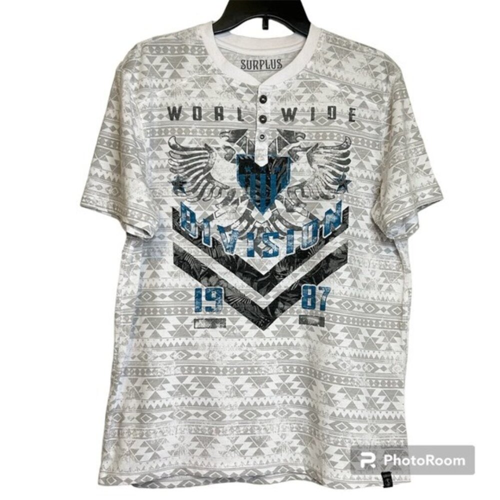 Boys Surplus Large White/Gray Short Sleeve T-shirt